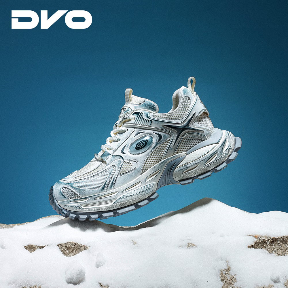 DVO8cm隐形内增高老爹鞋男士爆款潮牌小众百搭厚底轻便运动休闲鞋女 黑色 44 男码