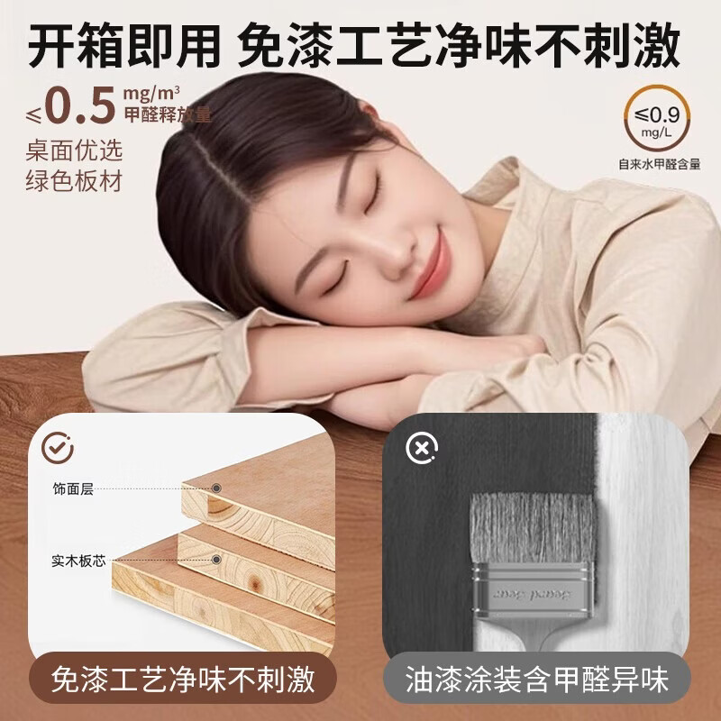 哗禾梧电脑桌家用工作台办公桌双人书桌电竞桌小户型出租房简约写字桌子 【25mm实木桌面】白架+浅胡桃 100*60*75CM