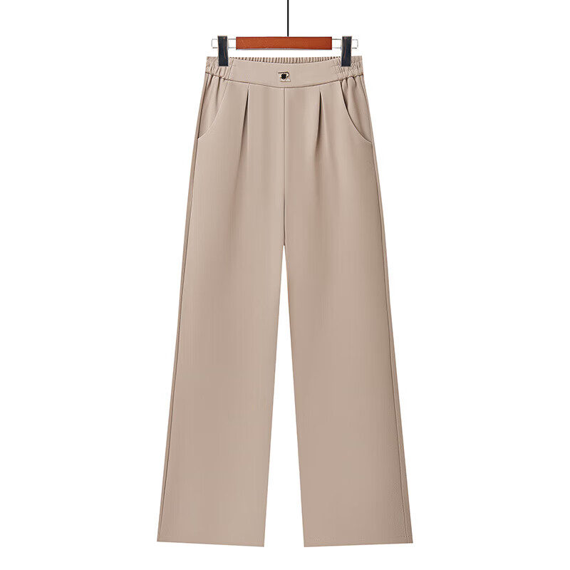 情罗兰（QINGLUOLAN）妈妈裤子秋冬款加绒宽腿裤冬季加绒加厚女裤50-60岁老年人棉裤女 D6619卡其【春秋款】 常规 XL 【建议90-105】