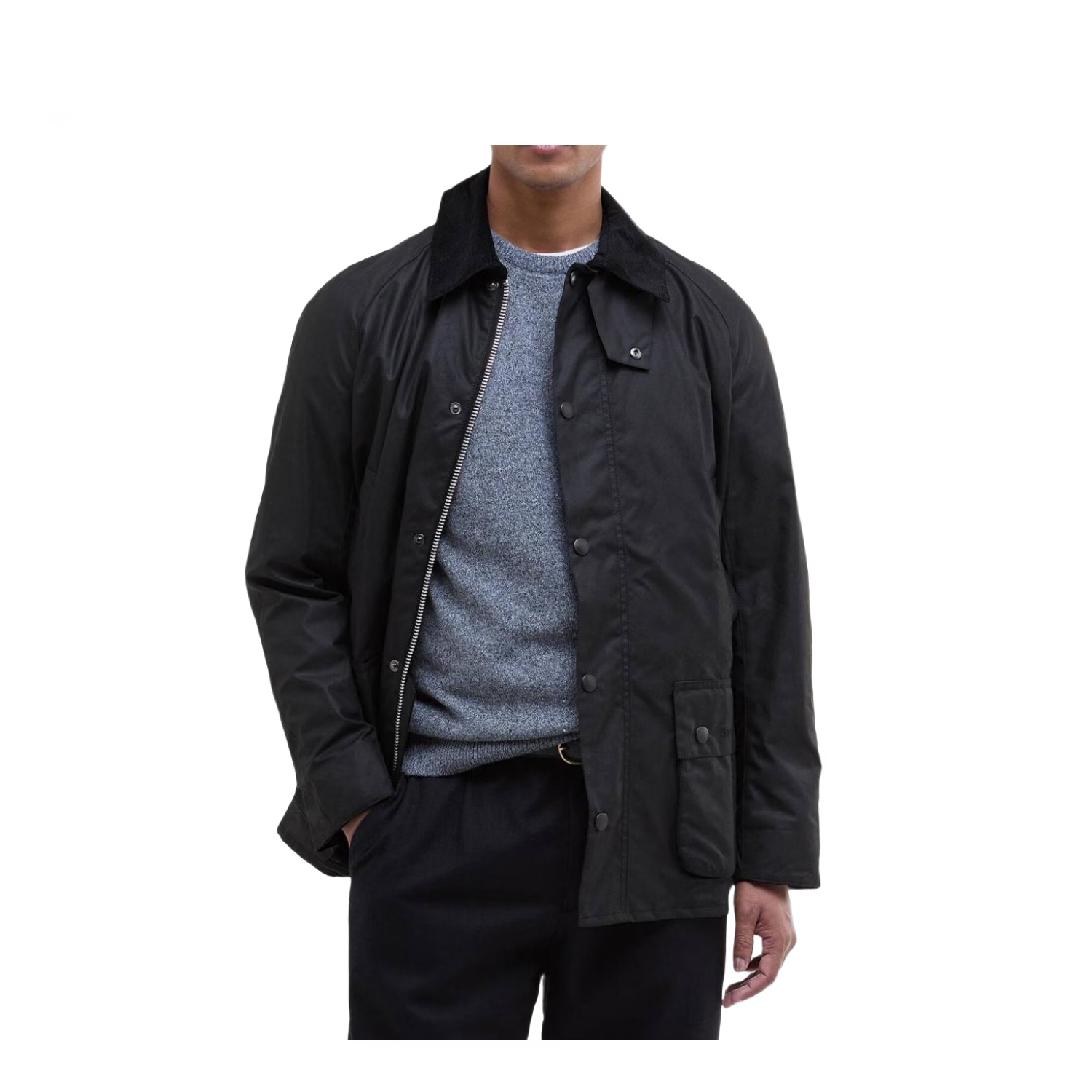 Barbour Ashby冬季新款休闲高级翻领格纹油蜡男夹克 M 标准版型