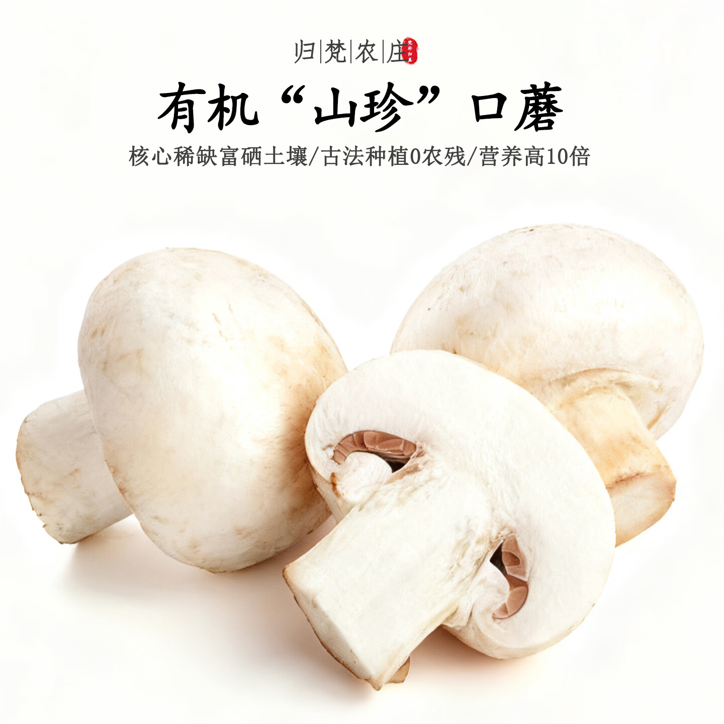 【不仅有机而且富硒】山珍口蘑 0农残0添加高营养 现采/顺丰空运 1斤 金奖级【稀缺品质/现采/顺丰冷链空运】