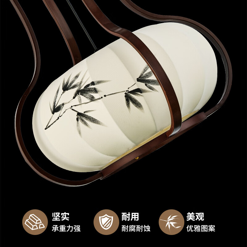 餐厅灯宋代美学禅意中国风艺术吊灯氛围灯新中式复古茶室灯笼灯具 C款【铁+水转印 布艺】