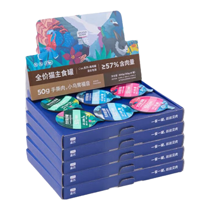 LEGENDSANDY蓝氏猫罐头零食猫湿粮主食罐补水发腮幼猫成猫全价真肉罐混合口味 Cute真肉罐|混合口味| 8盒（50g*48罐）