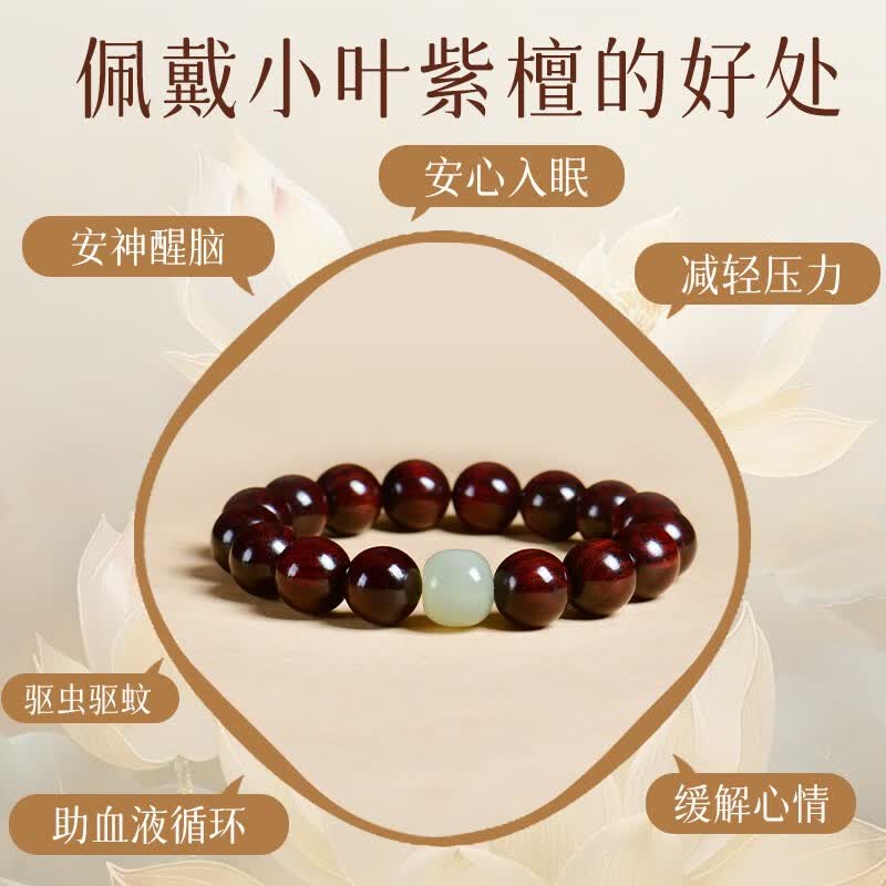 福渥印度小叶紫檀手串男女款檀香木质手链文玩佛珠盘玩手把件高端檀木 【小叶紫檀108颗】百木级印度檀品级老料-10mm