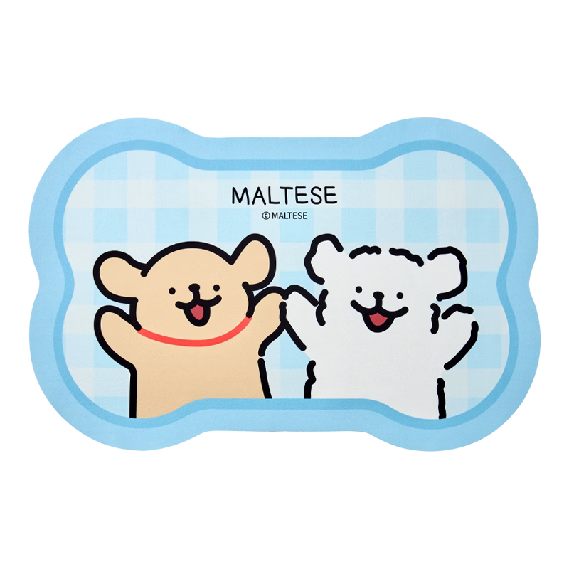 咏幻有点淘气×线条小狗吸水速干脚垫厕所门口浴室防滑地垫家用 有点淘气×线条小狗地垫（蓝色款）