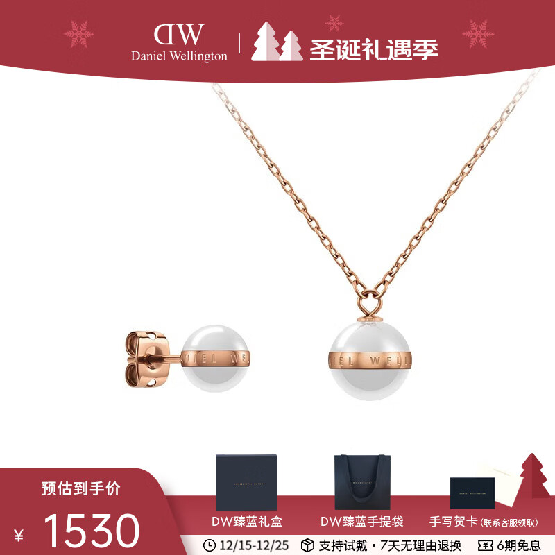 丹尼尔惠灵顿（DanielWellington）dw项链耳饰简约项链耳坠 生日礼物送女友送老婆 DW00400152+D