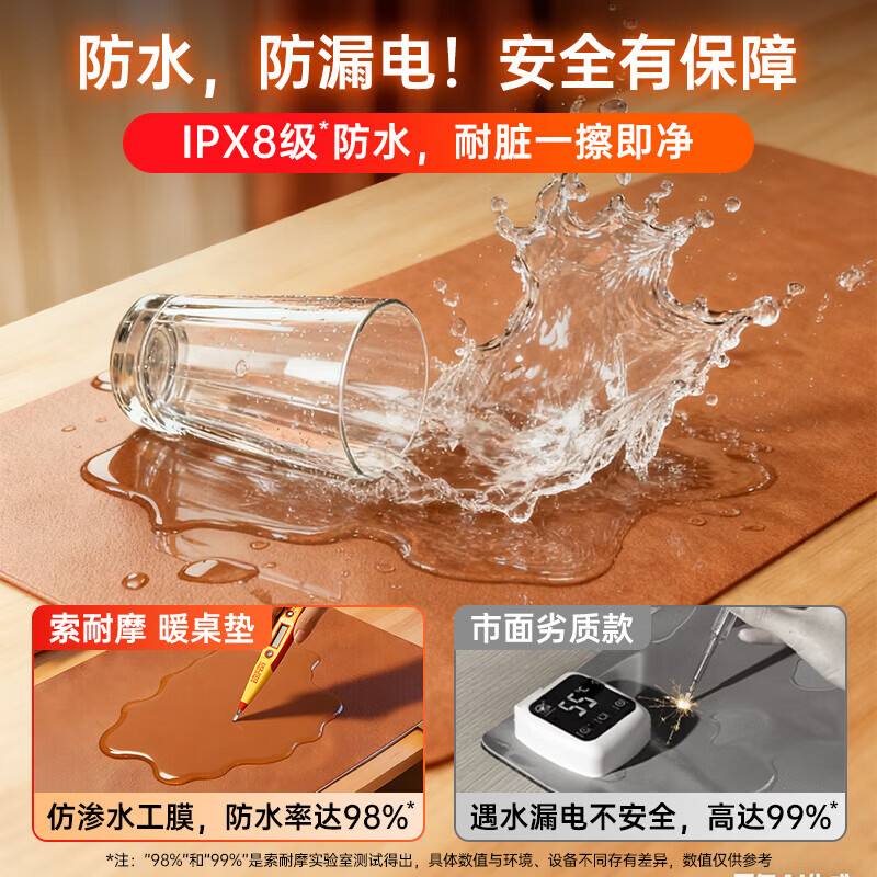 索耐摩 加热鼠标垫 加热桌垫 暖桌垫暖手垫办公室定时发热鼠标垫学生学习发热桌垫超大鼠标垫充电鼠标垫 一秒速热|60℃暖全身【60*36】