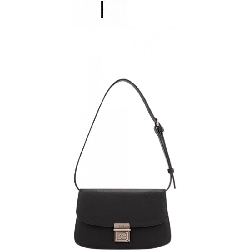 ELLE【新品】女包2025新款包包豆腐馬鞍包手提翻蓋手機(jī)包感通勤單肩包 黑色