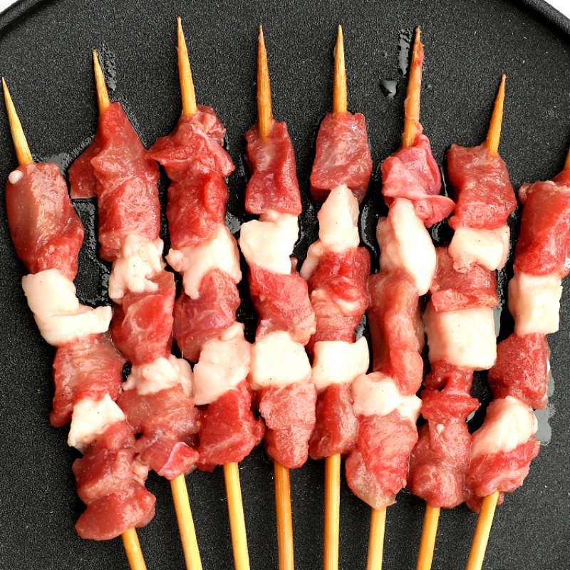 棠鲜生烧烤食材内蒙原味五花烤串半成品60串新鲜速冻烤串食材
