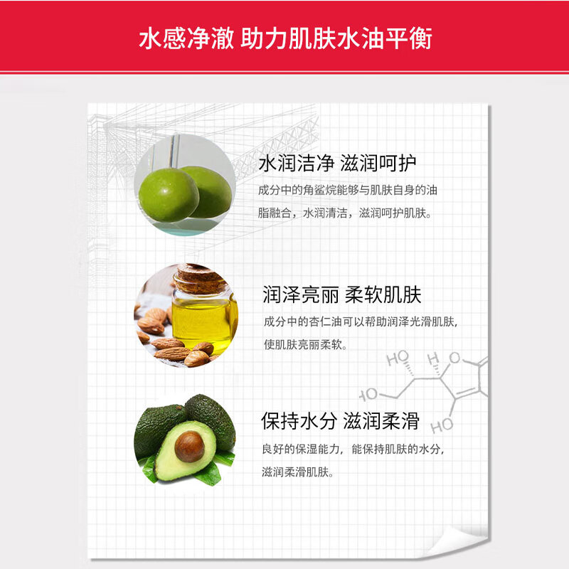 屈臣氏科颜氏高保湿洁面啫喱30ml 30ml