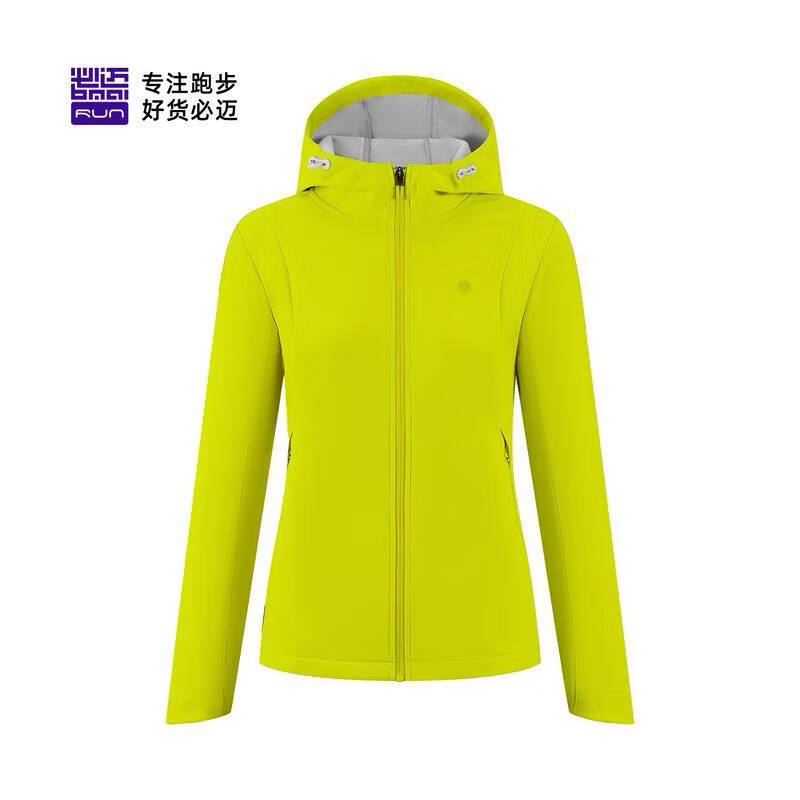 必迈（bmai）秋冬运动保暖软壳衣户外防风加绒夹克女款跑步训练外套 芥末黄【女】 S
