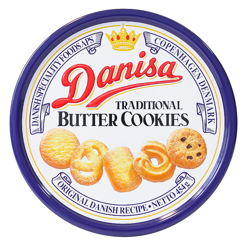皇冠（danisa）皇冠丹麥?zhǔn)近S油曲奇餅干辦公室休閑分享零食品小吃送禮盒裝454g 【2盒】皇冠曲奇 454g