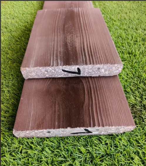 溥畔水泥仿木地板户外景区公园栈道板防滑钢筋混凝土仿木纹地砖 咖啡色尺寸：2000*150*60