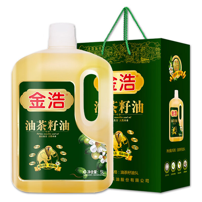 金浩(JINHAO)【禮盒】金浩油茶籽油純山茶油低溫冷榨食用油5L禮盒 5L【禮盒裝】