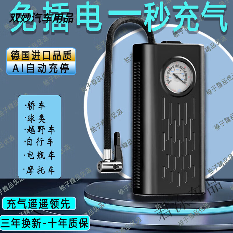 行后全自动进口车载充气泵便携式轿车摩托通用高压车家两用智能充气泵 0333配件[气帽嘴]