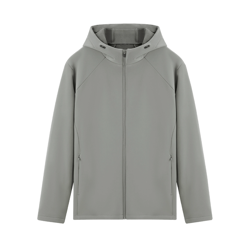 90分户外休闲防泼水加绒保暖连帽软壳衣夹克外套 深褐色 3XL