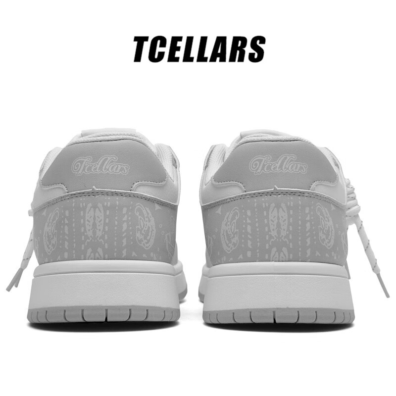 Tcellars板鞋男鞋2026春季新款潮鞋低帮舒适时尚百搭运动休闲鞋子男款 复古灰 39