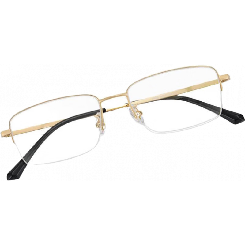 万新近视眼镜1.74平光防蓝光镜高度数散光超轻眼镜框架专业线上配镜 20002亮黑 镜架+依视路旗下万新1.60MR-8高清镜片[-600度内]