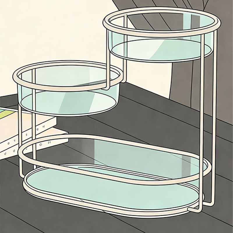 尔思家高颜值水果盘客厅家用高档高级感零食盘玻璃高脚果盘零食收纳盒 透灰色