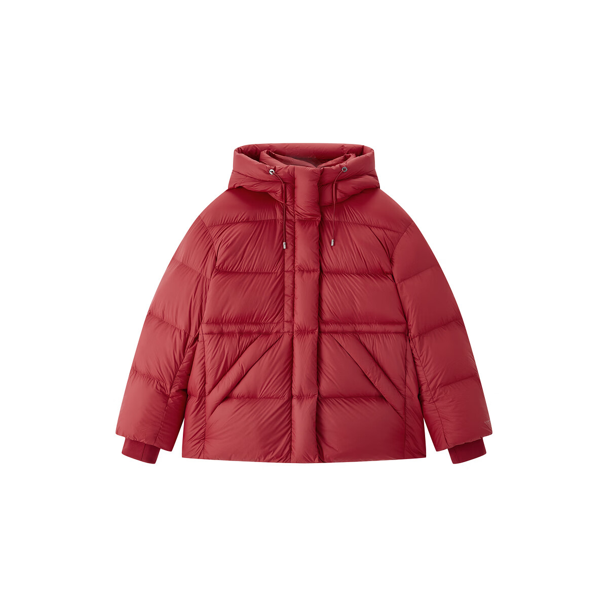 太平鸟女装轻羽绒合集反季清仓白鸭绒羽绒服简约时尚短款中长款 收腰羽绒服红色 L