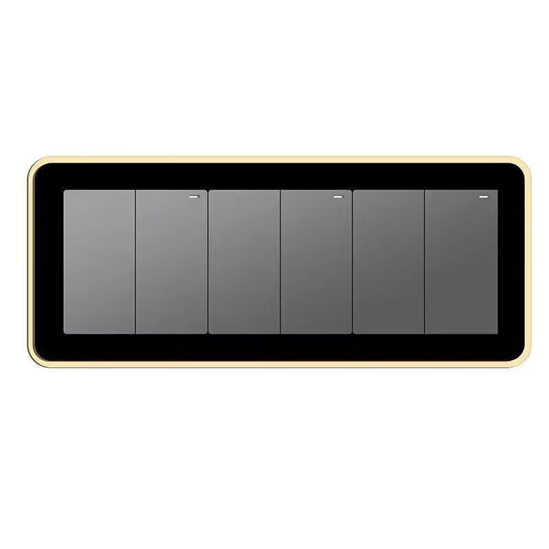 山头林村【优选直发】窄边轻奢亚克力开关贴开关套开关灯装饰套插座 金配白260*90