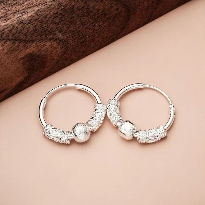 新中式如意转运珠耳环女气质小众设计高级感招财转动简约百搭耳饰 【礼盒装】转运珠耳环一对