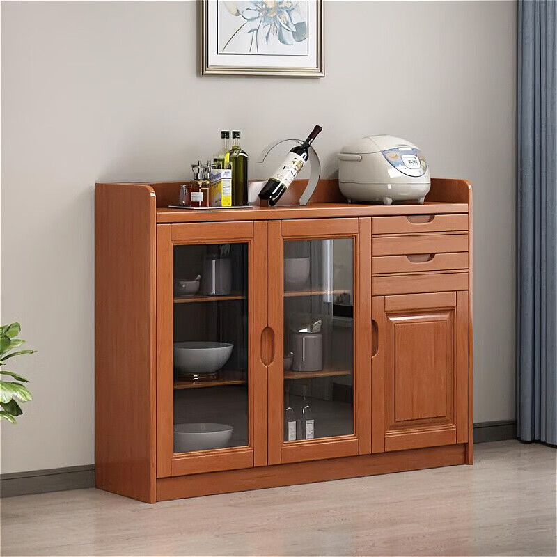 梵盛林2026新款实木餐边柜矮柜餐厅边柜酒柜靠墙现代简约客厅茶水柜碗柜 1.6米海棠色 包入户安装