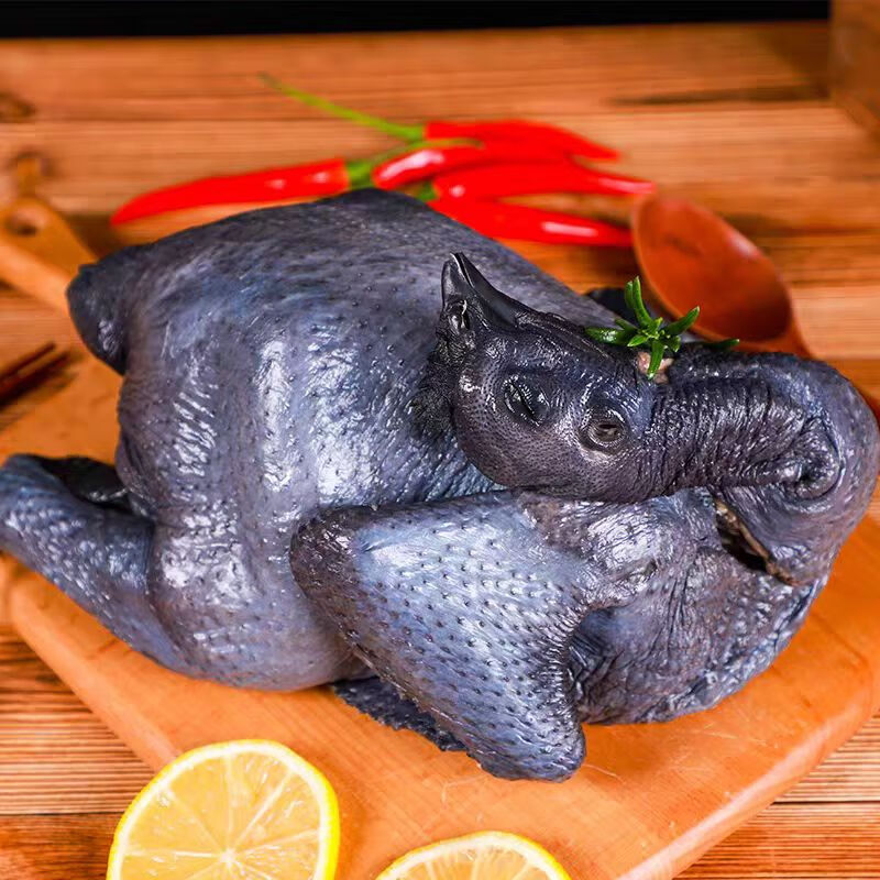 聚天然乌鸡农场散养乌鸡山林散养乌鸡溜达鸡乌鸡送人参七彩菌汤包 乌鸡4只（8斤-9斤）送人参2根+送七彩菌汤包2袋