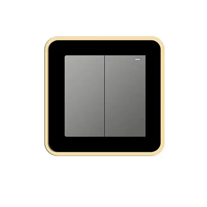 山头林村【优选直发】窄边轻奢亚克力开关贴开关套开关灯装饰套插座 金配白260*90