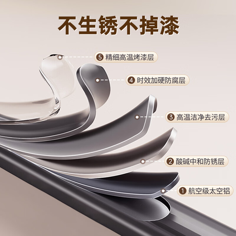 缇欧卧室挂衣架家用折叠晾衣架落地阳台晒衣架铝合金挂衣服移动衣帽架 【钛金灰120cm】高端铝合金&移动万向轮&加宽置物架