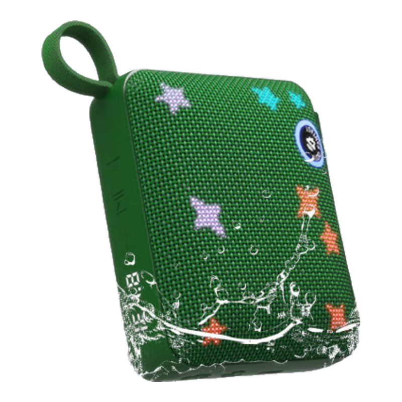 AUDIO FANTASY旗舰款BP26蓝牙音箱 | IP68防尘防水+蓝牙5.3芯片 | FM收音+智能LED屏显 BP26L草绿色（呼吸灯+星光款）