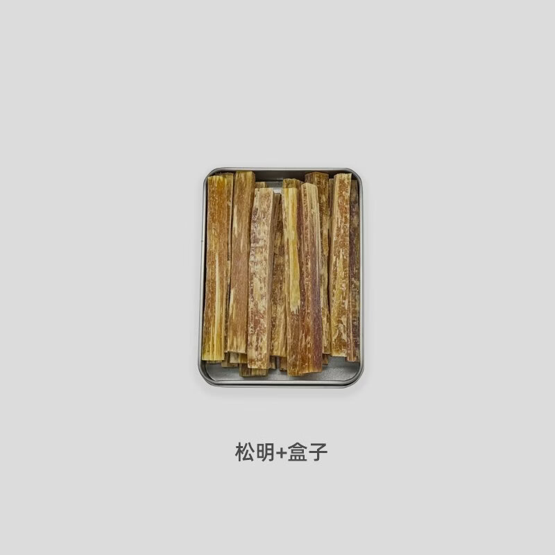oeny户外求生装备松明子打火棒野外引火条露营生火工具原木点助燃木炭 松明+盒子 马口铁盒