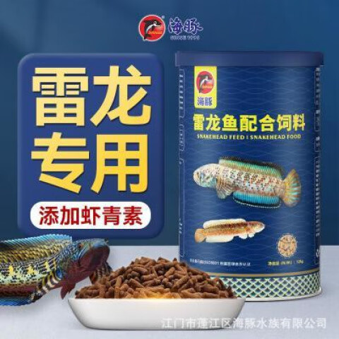 海豚雷龙鱼饲料七彩雷龙鱼阿萨姆黄金眼镜蛇雷龙增色鱼粮专用鱼食 400ml(125g)雷龙鱼粮