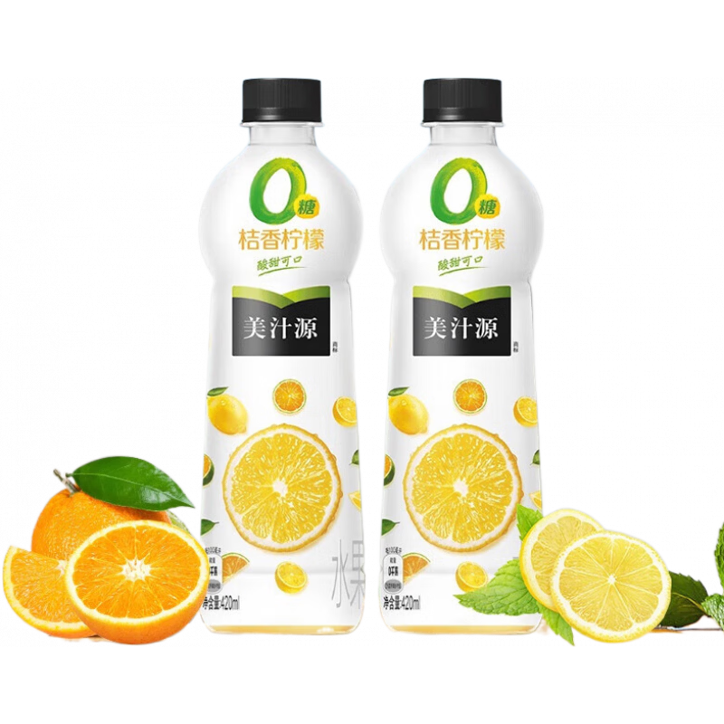 可口可樂（Coca-Cola）美汁源果汁 420ml/瓶 桔香檸檬桂香雪梨風(fēng)味果味飲料飲品 雙風(fēng)味各一瓶