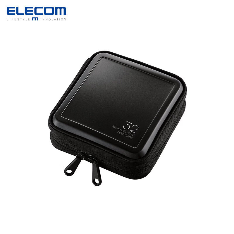 宜麗客（ELECOM）藍(lán)光CD收納包專輯收納冊(cè)車載光盤游戲光碟大容量收納盒cd包 32片裝_黑色