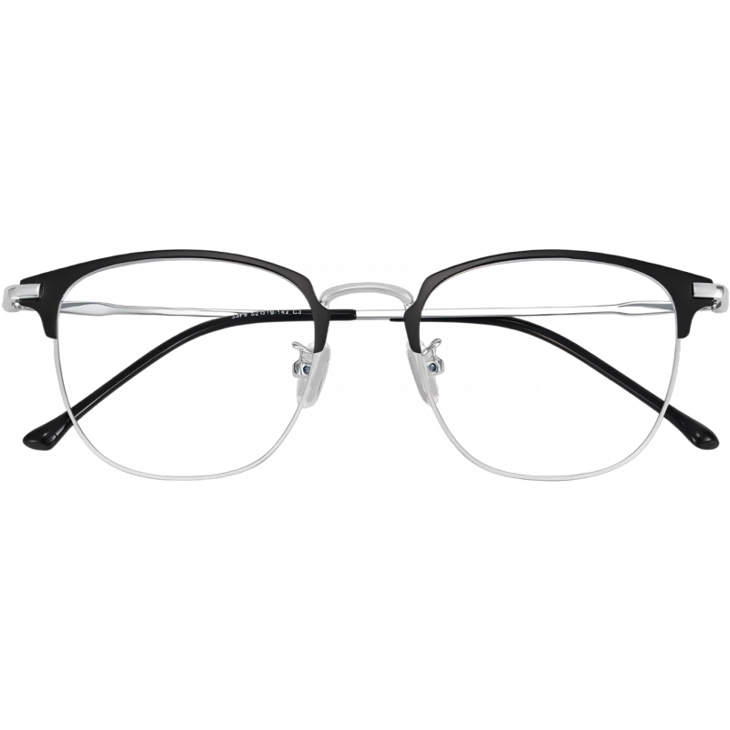 萬新近視眼鏡1.74平光防藍(lán)光鏡高度數(shù)散光超輕眼鏡框架專業(yè)線上配鏡 久森18001黑色 鏡架+依視路旗下萬新1.67MR-7高清鏡片[-800度內(nèi)]