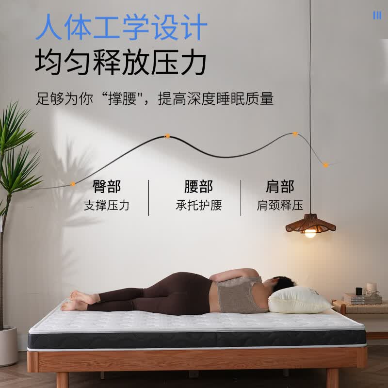 伊梦莲椰棕床垫榻榻米专用棕垫可折叠天然加硬神器定制偏硬舒脊乳胶垫子 8CM厚(防螨天丝面料+5CM环保0胶椰棕) 1.2米×2米
