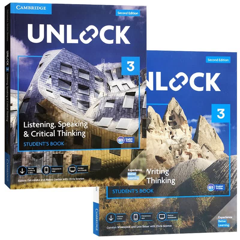 原版进口剑桥初中英语教材Unlock Level 3 听说读写2册组合 KET/PET/FCE雅思托福