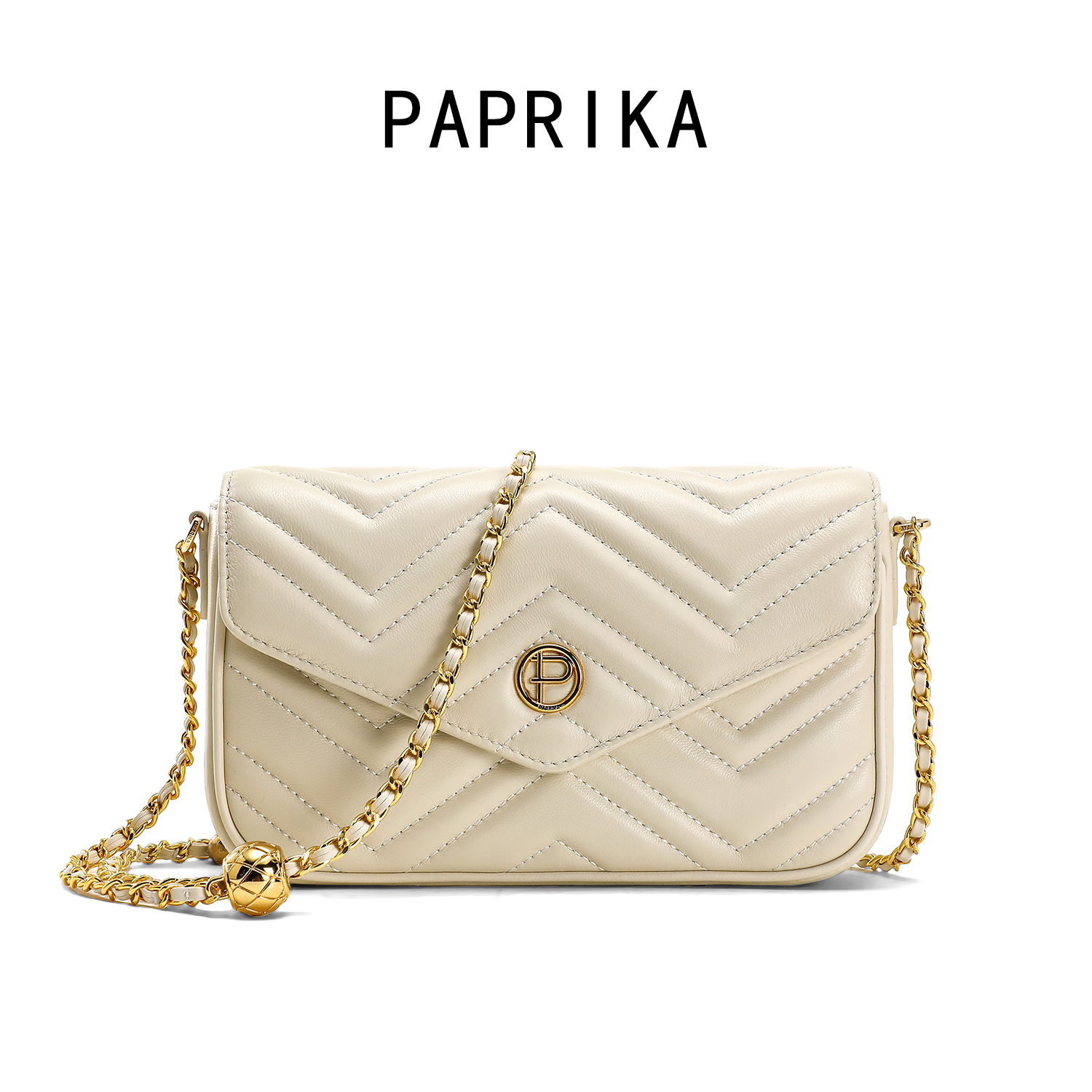 PAPRIKA包包女款2025年轻奢女士单肩斜挎手提小方包圣诞节礼物送老婆女友 白色【尊享礼盒】