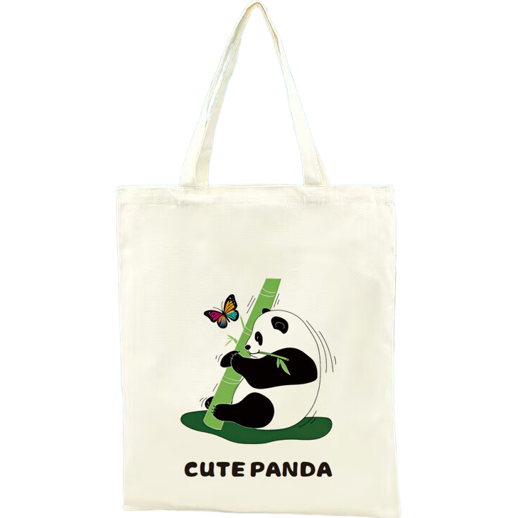 【哪吒2之魔童闹海】爆款帆布包白色帆布包熊猫帆布袋饭盒包手提袋 熊猫帆布袋 23*30cm【大号直播款】