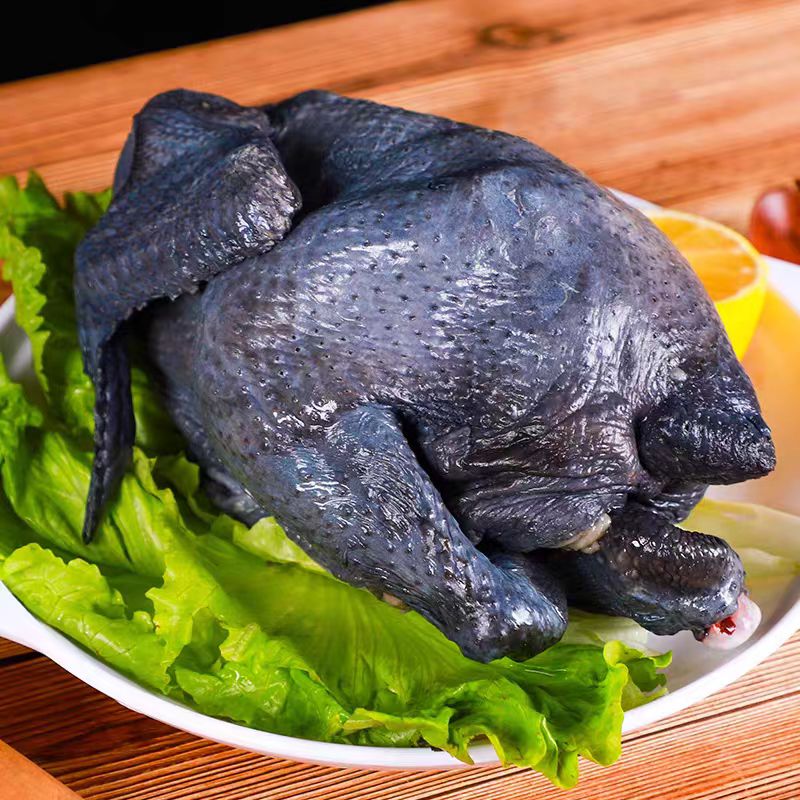 聚天然乌鸡农场散养乌鸡山林散养乌鸡溜达鸡乌鸡送人参七彩菌汤包 乌鸡4只（8斤-9斤）送人参2根+送七彩菌汤包2袋