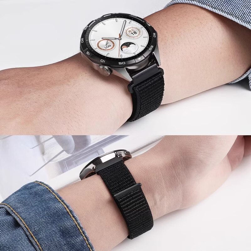 沸笛适用于华为gt6手表表带gt5/gt4尼龙编织回环腕带watch5/4/3Pro男女款透气舒适22/20/18mm接口通用 碧海色【尼龙表带】 适用:华为Watch5(42mm)
