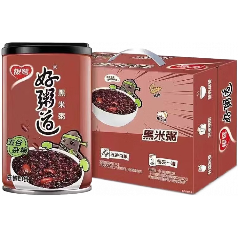 银鹭好粥道八宝粥混合整箱装280g*12罐装即食黑米五谷杂粮速食粥 【280g*12罐】黑米粥