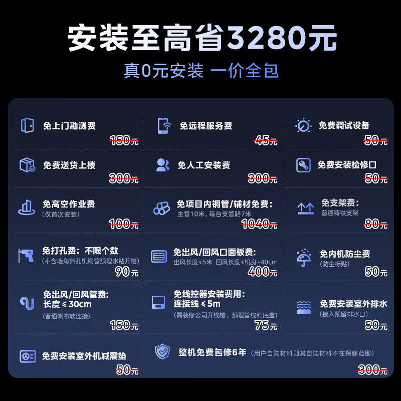 酷风(Coolfree)美的酷风中央空调真省电一拖五多联机家用多联机四室一厅节能省电MJZ-140W-D02-CFⅡA