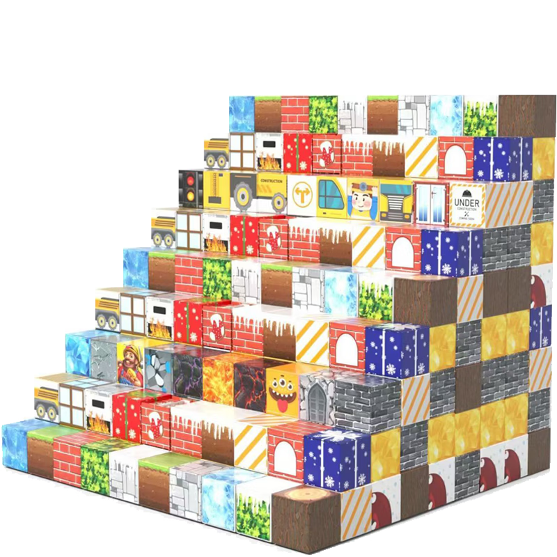 新奇源我的磁力方块世界儿童玩具3-6-10岁迷你磁吸积木益智玩具男女孩 随机装【68颗粒赠4人仔】彩盒