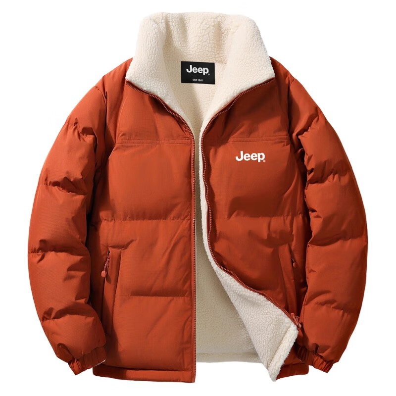 JEEP美式复古棉服男2025秋冬季加绒加厚保暖羊羔绒双面穿立领棉衣外套 耀夜紫色 【官方正品】 3XL 3XL 【建议185-200斤】