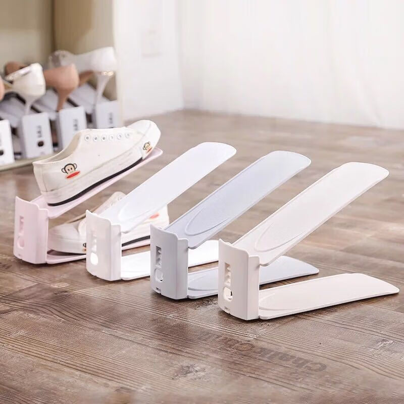 鞋架双层鞋托三档可调节家用宿舍整理拖鞋鞋柜鞋子收纳架 北欧灰