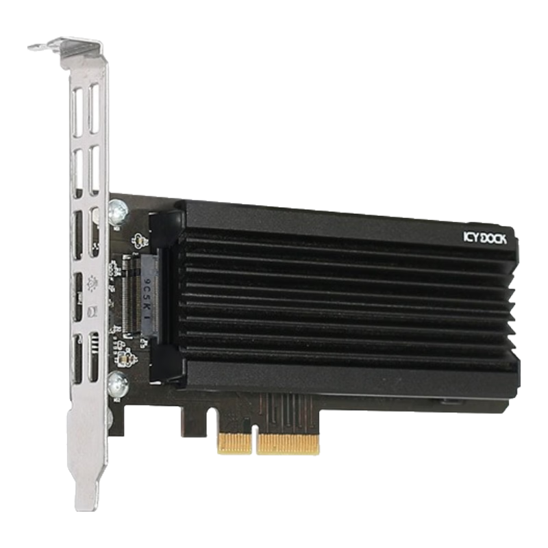 ICY DOCK M.2 NVMe SSD转PCIe 机箱内置硬盘盒免工具安装MB987M2P-1B