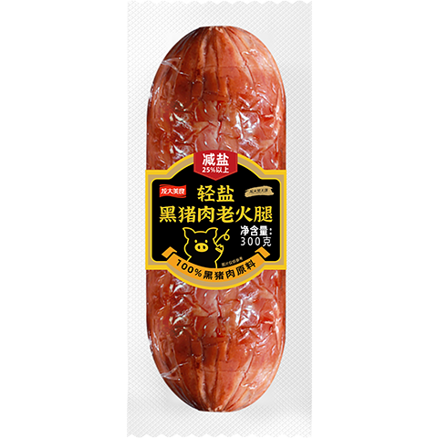 龙大美食轻盐黑猪肉老火腿300g 大块肉火腿熟食下酒菜开袋即食 休闲零食