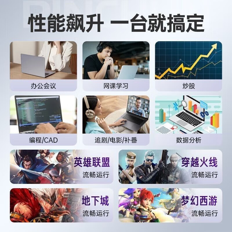 智美派2026新款英特尔15.6英寸高性能笔记本电脑轻便办公学生学习编程电竞游戏上网本酷睿i7级手提电脑 银色 512G+16G【送鼠标+支架+电脑包】